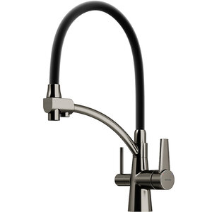 Изображение товара Смеситель для кухонной мойки Sancos Eri SC4001GG, с подключением к фильтру, с гибким изливом, цвет воронёная сталь, gunmetal