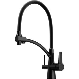 Изображение товара Смеситель для кухонной мойки Sancos Eri SC4001MB, с подключением к фильтру, с гибким изливом, цвет черный матовый