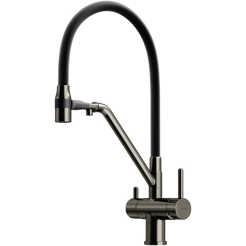 Изображение товара Смеситель для кухонной мойки Sancos Dora SC4003GG с гибким изливом и подключением к фильтру