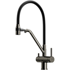 Изображение товара Смеситель для кухонной мойки Sancos Dora SC4003GG, с подключением к фильтру, с гибким изливом, цвет воронёная сталь, gunmetal