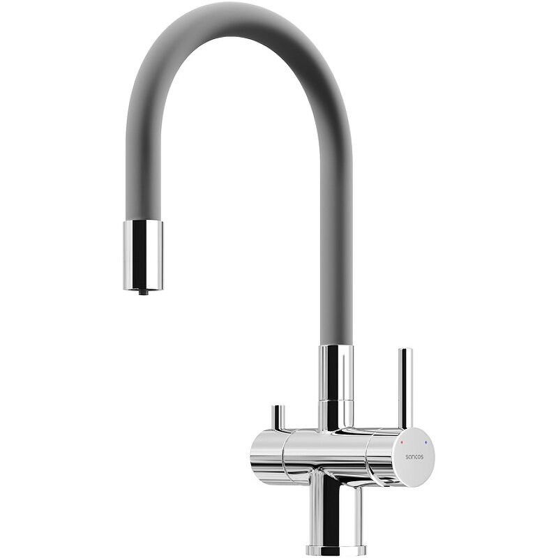 Изображение товара Смеситель для кухонной мойки Sancos Lucia SC4004CH с подключением к фильтру и гибким изливом