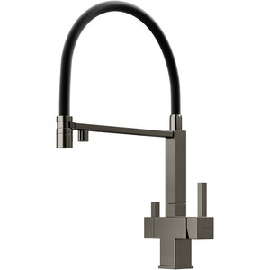 Изображение товара Смеситель для кухонной мойки Sancos Moro SC4006GG, с подключением к фильтру, с гибким изливом, цвет воронёная сталь, gunmetal