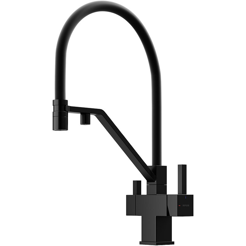 Изображение товара Смеситель для кухонной мойки Sancos Loro SC4007MB, с подключением к фильтру, с гибким изливом, цвет черный матовый