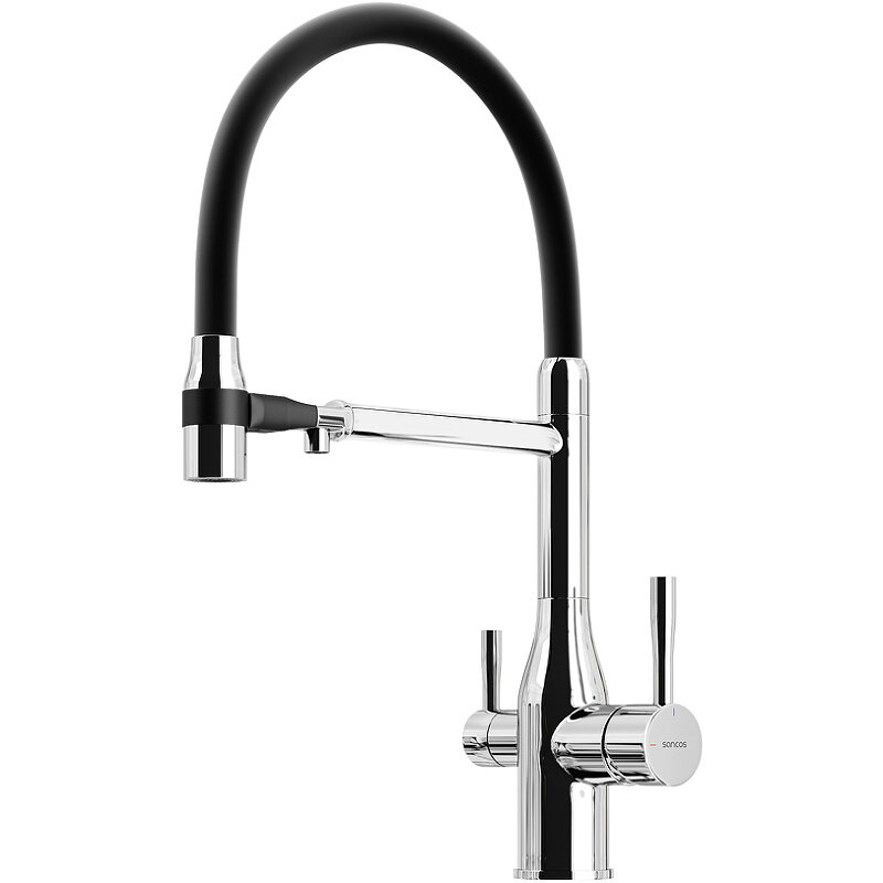 Изображение товара Смеситель для кухонной мойки Sancos Garda SC4009CH, с подключением к фильтру, с гибким изливом, цвет хром Изображение товара Смеситель для кухонной мойки Sancos Garda SC4009CH, с подключением к фильтру, с гибким изливом, цвет хром