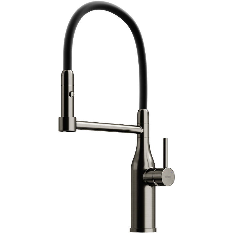 Изображение товара Смеситель для кухонной мойки Sancos Pride SC4011GG, с гибким изливом, цвет воронёная сталь, gunmetal