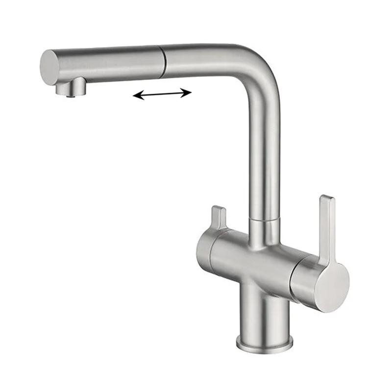 Изображение товара Смеситель Oulin OL-8026 Satin с фильтром и выдвижным изливом Изображение товара Смеситель Oulin OL-8026 Satin с фильтром и выдвижным изливом