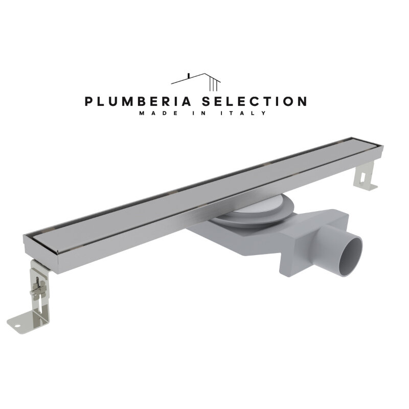 Изображение товара Plumberia PSL60MT: дренажный канал 60 см под плитку, нержавеющая сталь матовая