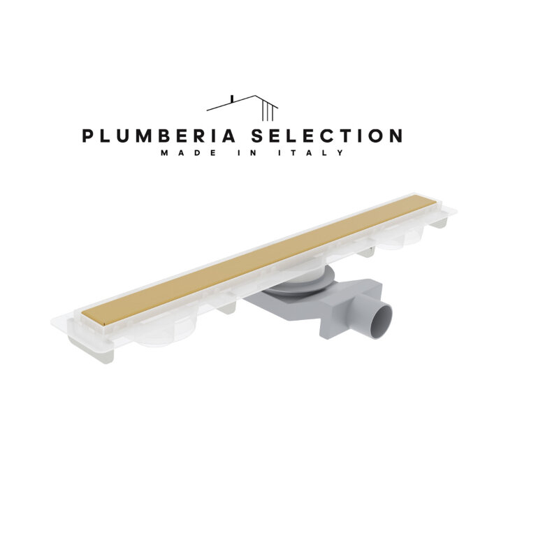 Изображение товара Дренажный канал Plumberia Selection PSM Modular PSM80OB 80 см под плитку золото брашированное