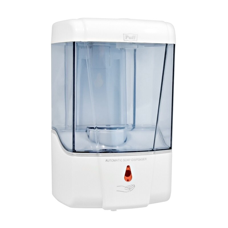 Изображение товара Сенсорный диспенсер для жидкого мыла Puff-8180, 600 мл, белый/прозрачный