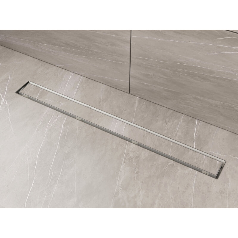 Изображение товара Дренажный канал Plumberia Selection PSL In-Tile PST80MT, 80 см, под плитку, цвет нержавеющая сталь матовая