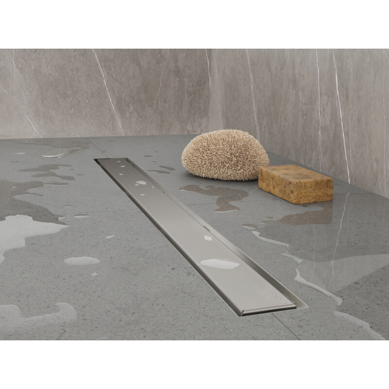 Изображение товара Дренажный канал Plumberia Selection PSL In-Tile PST90MT 90 см для плитки нержавеющая сталь матовая
