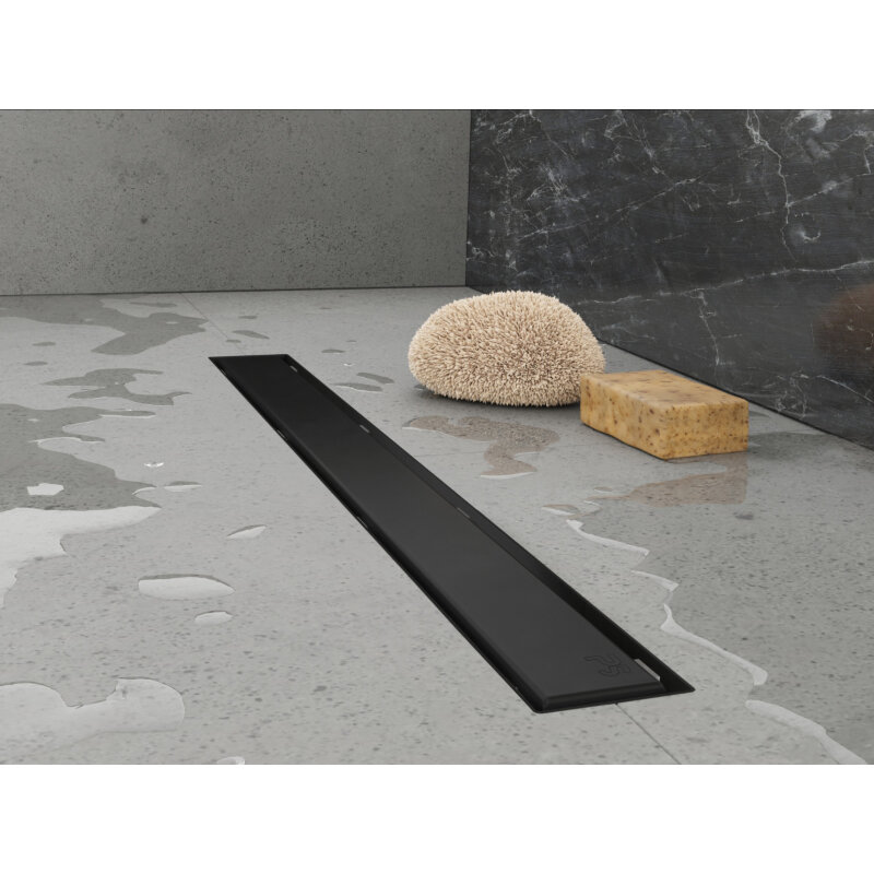 Изображение товара Дренажный канал Plumberia Selection PSL In-Tile PST100NO 100см под плитку черный матовый