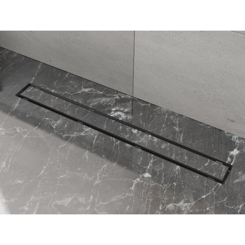 Изображение товара Дренажный канал Plumberia Selection PSL In-Tile PST80NO, 80 см, под плитку, цвет черный матовый