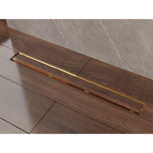 Изображение товара Дренажный канал Plumberia Selection PSL In-Tile PST100OR 100 см золото 24К под плитку