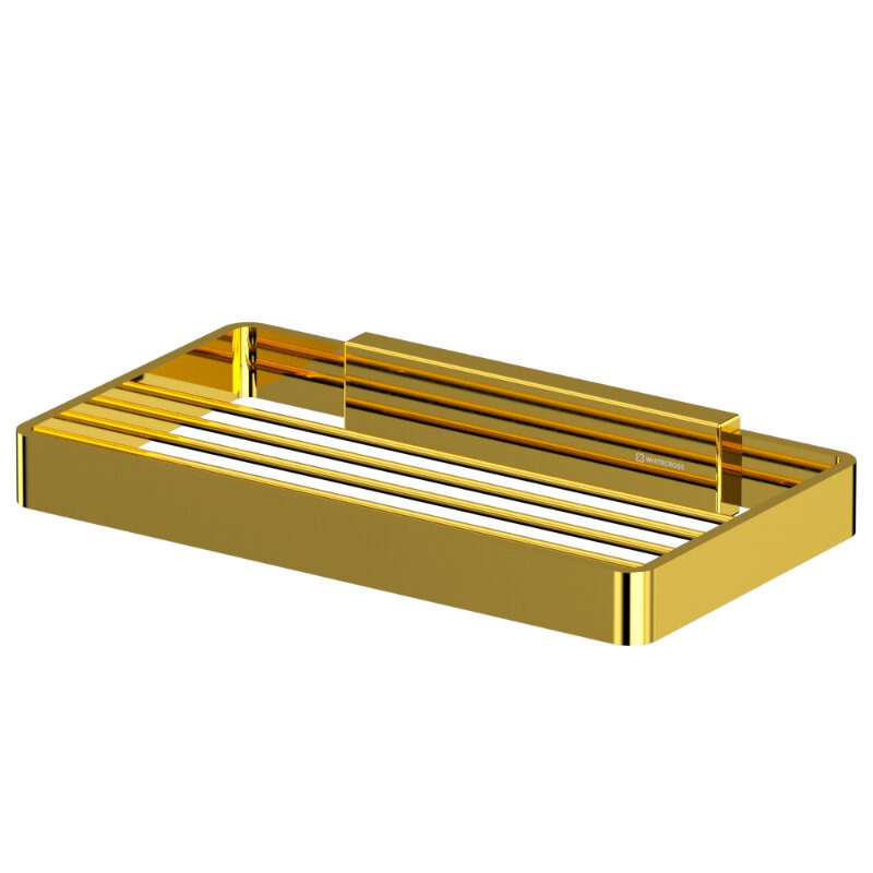 Изображение товара Мыльница-решетка Whitecross Cubo CU2424GL цвет золото современный дизайн
