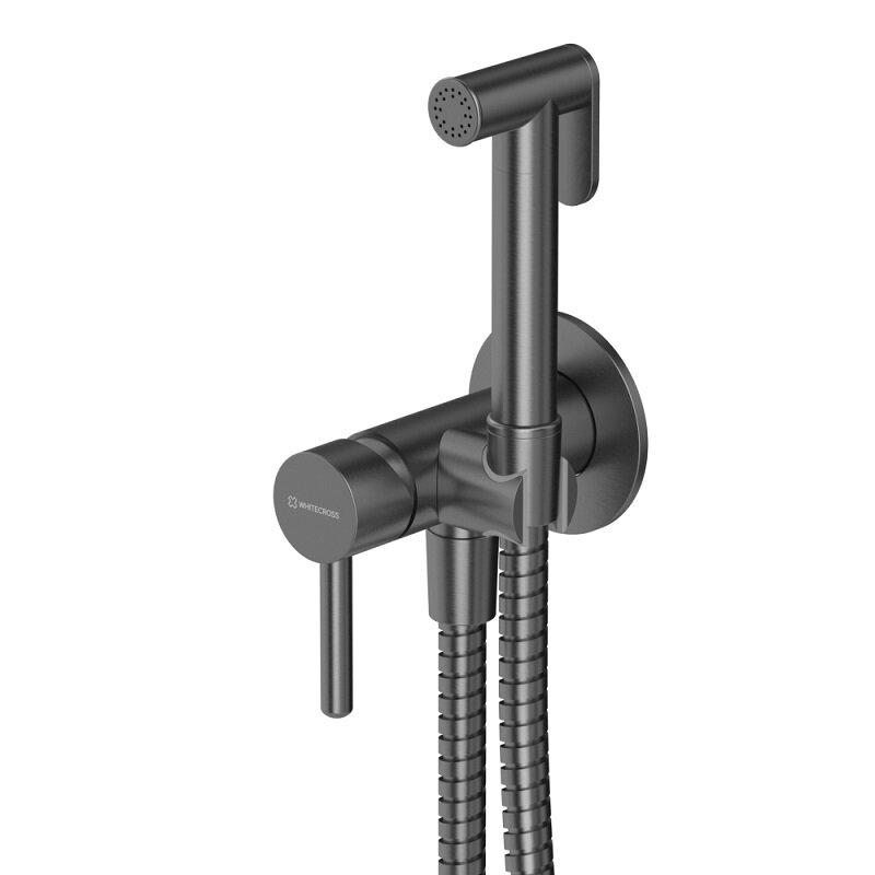 Изображение товара Гигиенический душ Whitecross Y Gunmetal со смесителем внутренняя часть 125 см шланг