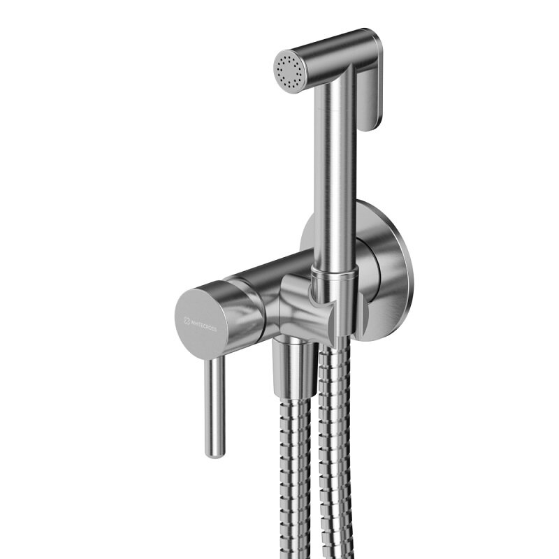Изображение товара Гигиенический душ Whitecross Y brushed nickel SYSYBI2NIB с однорычажным смесителем