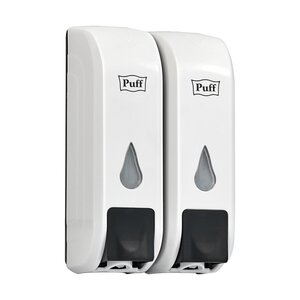 Изображение товара Дозатор сдвоенный для жидкого мыла Puff 8108, 1402.094, цвет белый/черный