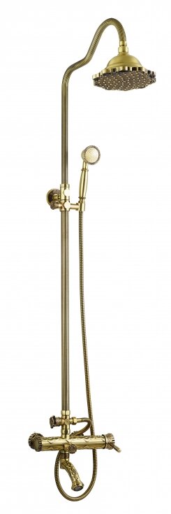 Изображение товара Душевая система ZorG Antic A 103DS-BR с поворотным изливом бронза