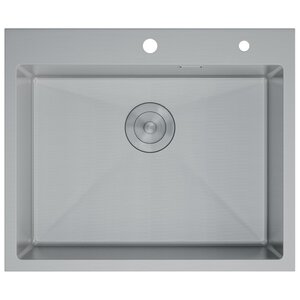 Изображение товара Мойка кухонная D&K, DKS604504, 60 см, в комплекте дозатор и коландер, нержавеющая сталь сатин