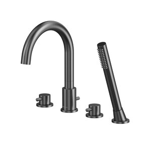 Изображение товара Смеситель Whitecross Y gunmetal Y1232GM для ванны и душа, с душевым гарнитуром, вороненая сталь, gunmetal