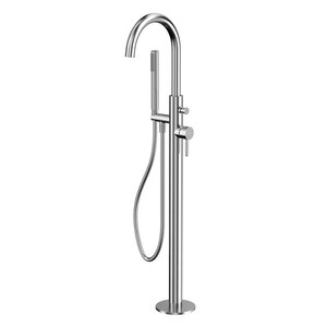 Изображение товара Белый смеситель для ванны и душа Y1233NIB с никель брашированный 245 мм