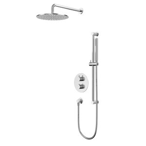 Изображение товара Душевая система Whitecross Y brushed nickel YSET09NIB, термостатическая, на 2 потребителя, цвет никель брашированный