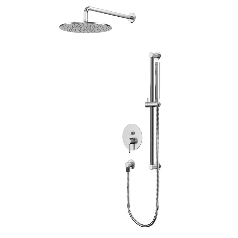 Изображение товара Душевая система Whitecross Y brushed nickel с верхним и ручным душем 5 лет гарантии