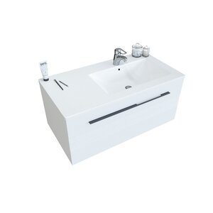 Изображение товара Тумба под раковину Sanvit Соната 1, ksonata1090R, 90 см, подвесная, правая, цвет белый