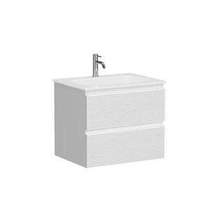 Изображение товара Тумба под раковину Sancos Folk FL60W, 60 см, подвесная, с рельефным фасадом, цвет bianco