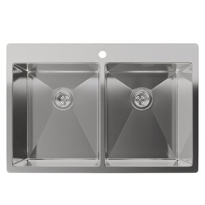 Изображение товара Кухонная мойка Rivelato Rinox 7450 2В из нержавеющей стали, размеры 74x50 см