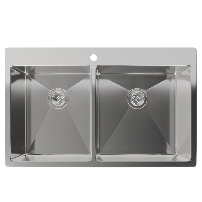 Изображение товара Кухонная мойка Rivelato Rinox 8050 B2, 80 x 50 см, цвет нержавеющая сталь