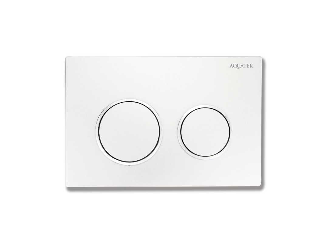 Изображение товара Клавиша смыва Aquatek Small TDI-0000001, кнопки круглые, цвет белый, ободок хром