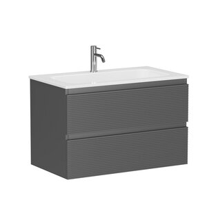 Изображение товара Тумба под раковину Sancos Folk FL80ES, 80 см, подвесная, с рельефным фасадом, цвет ergraut soft