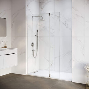 Изображение товара Душевой уголок RGW WA-050 (WA-002 + Z-070) Walk In 351005093-11, 120 x 90 см, распашная створка, стекло прозрачное, профиль хром