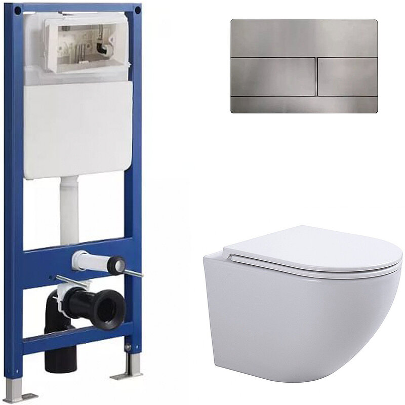 Изображение товара Комплект унитаз подвесной с инсталляцией SinteSi CCI-SMP-101 белый