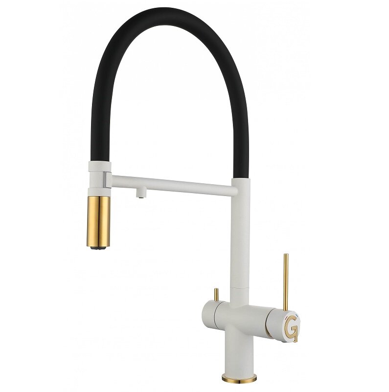 Изображение товара Смеситель для кухонной мойки Rivelato Adria 1523517 brina oro с подключением к фильтру