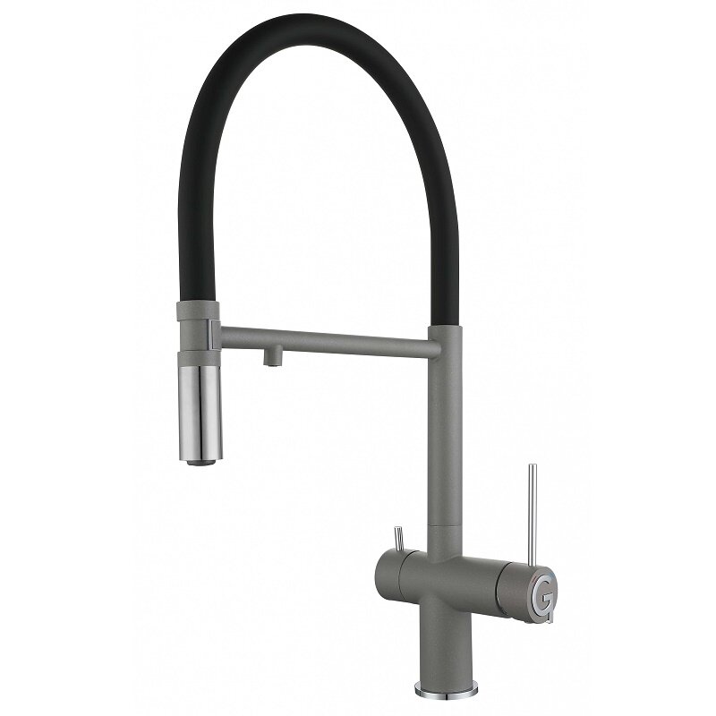 Изображение товара Кухонный смеситель Rivelato Adria 1523517 grigio cromo с подключением к фильтру