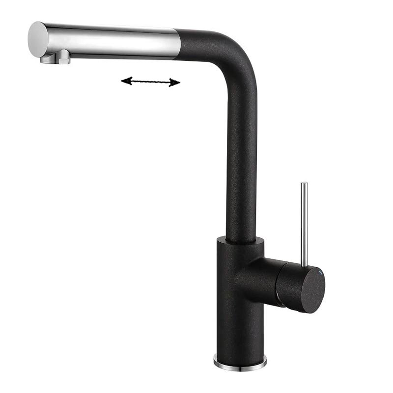 Изображение товара Смеситель Rivelato Albano 1573503 антрацит/хром с вытяжным изливом