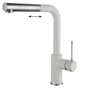 Изображение товара Смеситель Rivelato Albano 1573503 brina cromo, для кухонной мойки, с вытяжным изливом, цвет иней/хром