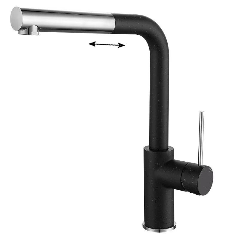 Изображение товара Смеситель Rivelato Albano 1573503 nero cromo — вытяжной излив, 360°, латунь