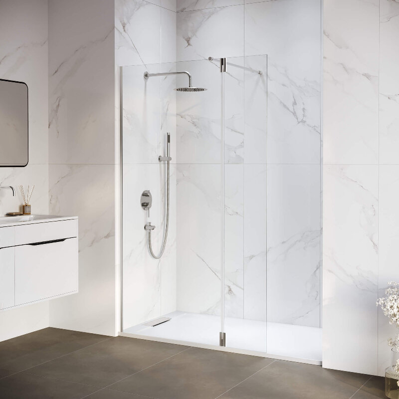 Изображение товара Душевой уголок RGW WA-051 Walk In 120x80 см с прозрачным стеклом и хром-профилем