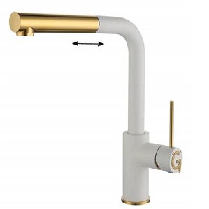 Изображение товара Кухонный смеситель Rivelato Albano 1573503 с вытяжным изливом и 360° поворотом