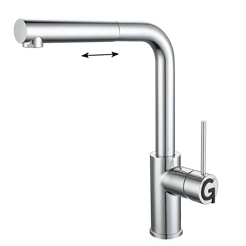 Изображение товара Кухонный смеситель Rivelato Albano 1573503 с выдвижным изливом хром Италия