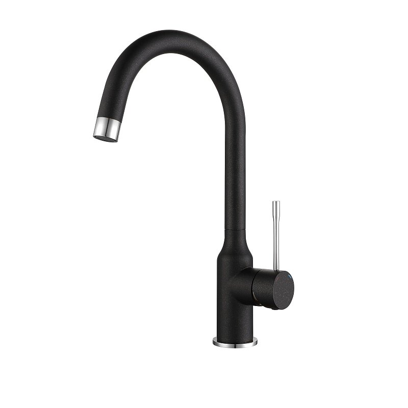 Изображение товара Смеситель Rivelato Garda 1923502 antracite cromo, для кухонной мойки, цвет антрацит/золото