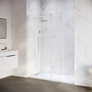 Изображение товара Душевой уголок RGW WA-051W (WA-01W0 + Z-071W) Walk In 351005103-15, 120 x 100 см, распашная створка, стекло прозрачное, профиль белый