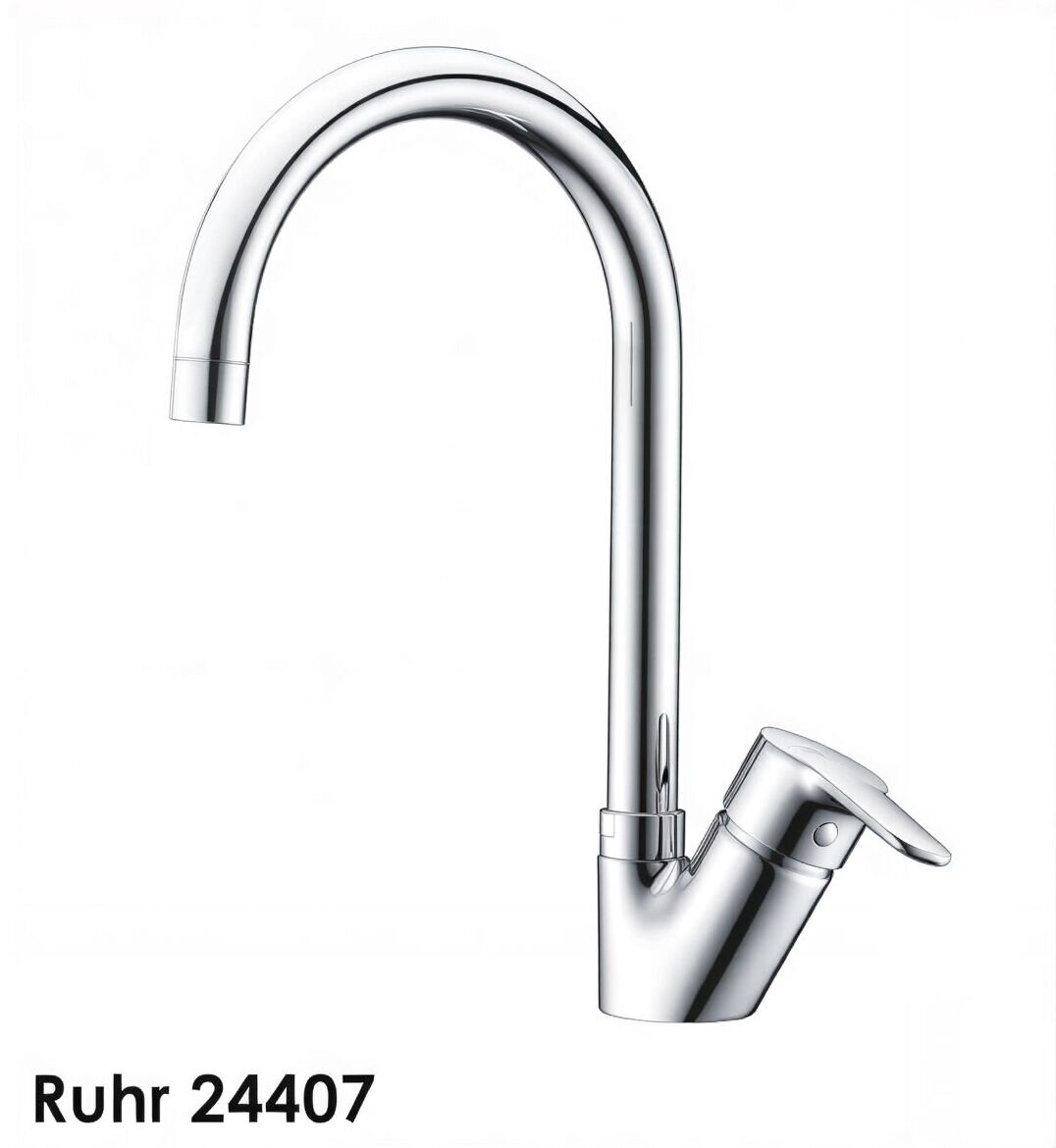 Изображение товара Смеситель Ruhr WasserKRAFT 24407 для кухонной мойки, хром Изображение товара Смеситель Ruhr WasserKRAFT 24407 для кухонной мойки, хром