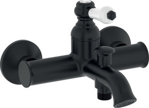 Изображение товара Смеситель Jacob Delafon Louise E24363-BL, для ванны и душа, цвет черный матовый/белый