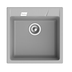 Изображение товара Кухонная мойка Rivelato Raum RM-50 grigio metallizzato, 50 x 51 см, кварц, цвет серый металлик