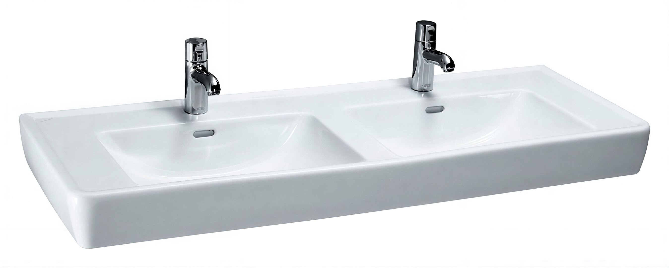 Изображение товара Раковина Laufen Pro A 130 см двойная белая с переливом Изображение товара Раковина Laufen Pro A 130 см двойная белая с переливом